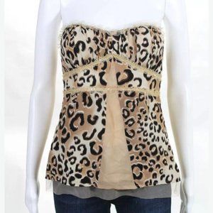 NANETTE LEPORE STRAPLESS SWEETHEART SEQUIN leopard